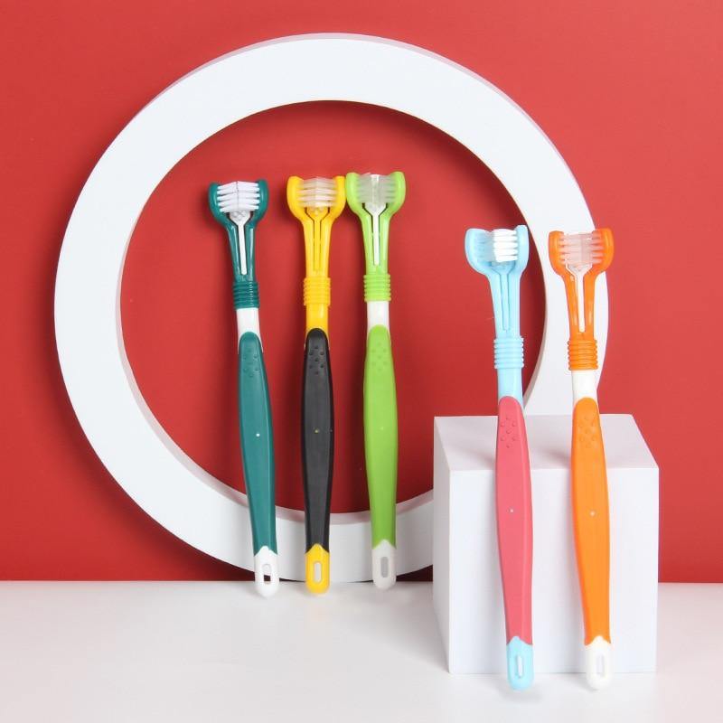 Three-Head Pet Toothbrush