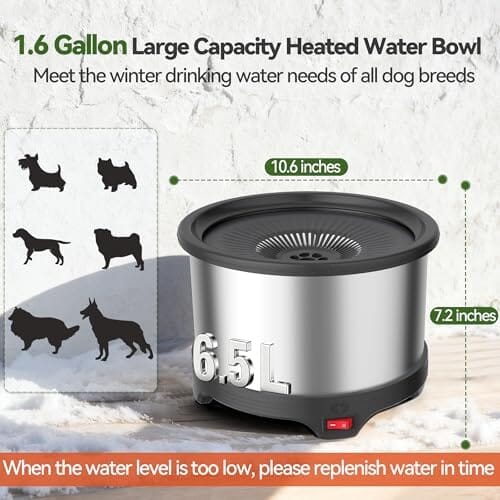 Heated Outdoor Pet Water Bowl