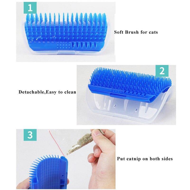 Corner-Mount Cat Grooming Brush