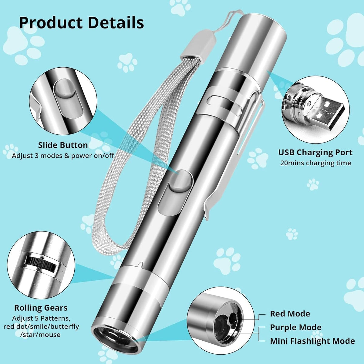 USB Rechargeable Cat Laser Toy