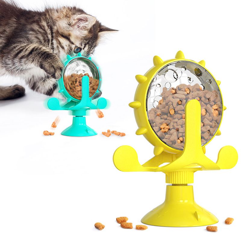 Interactive Cat Windmill Treat Toy