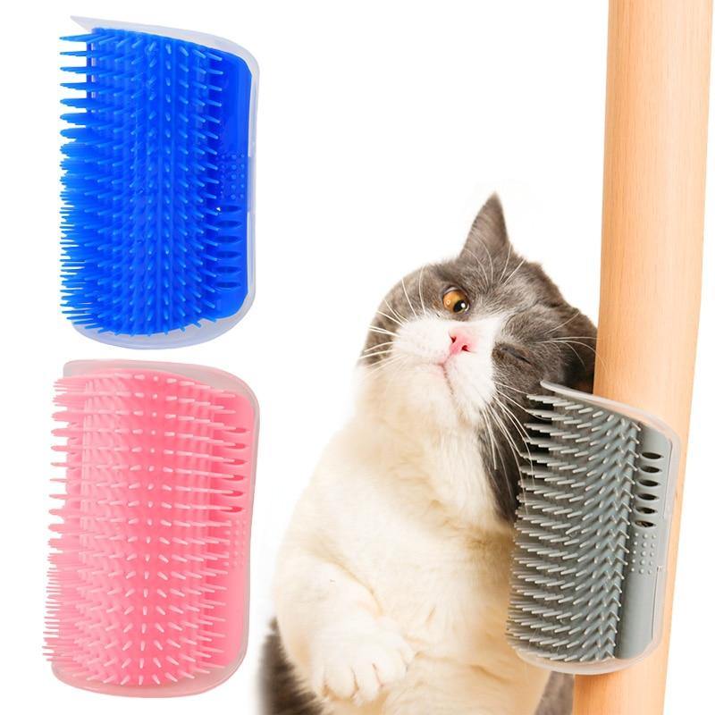 Corner-Mount Cat Grooming Brush