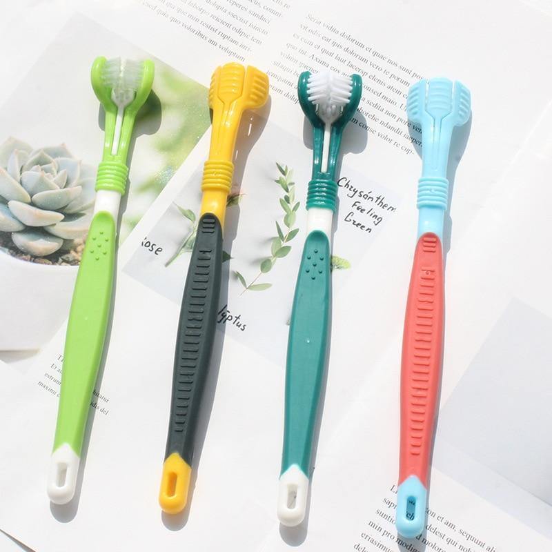 Three-Head Pet Toothbrush
