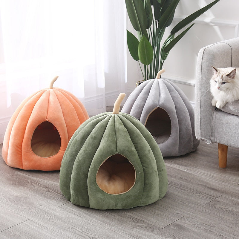 Pumpkin Cat Hideaway Bed