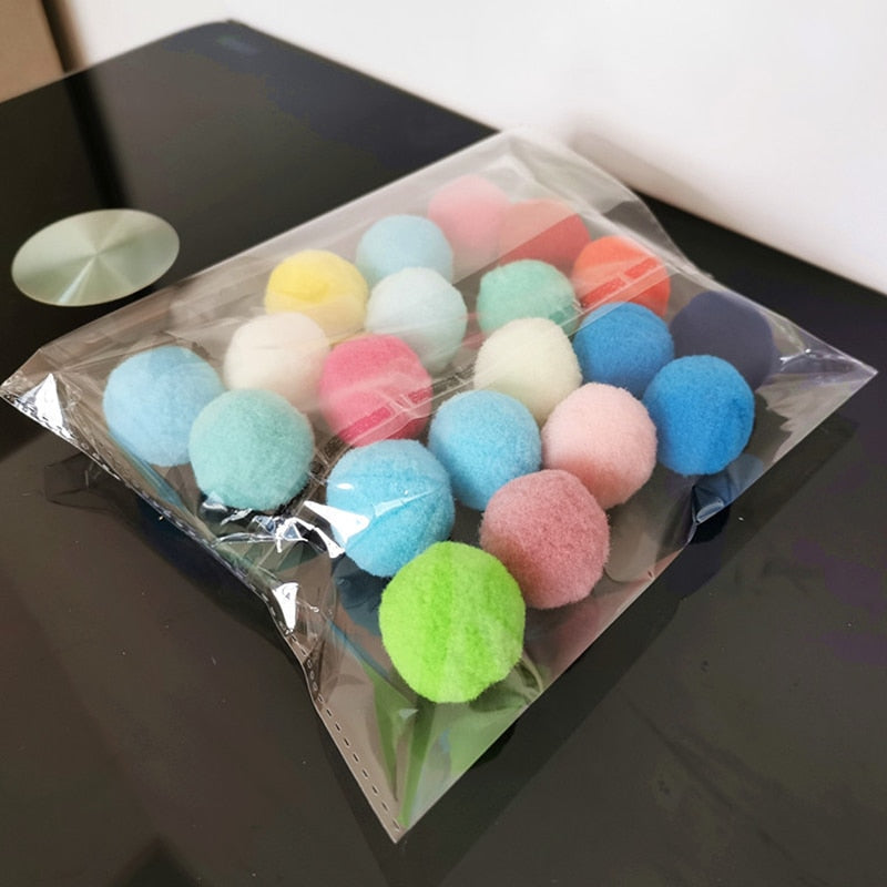 Colorful Plush Cat Play Ball