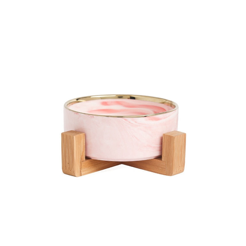 Marble-Style Ceramic Pet Bowl