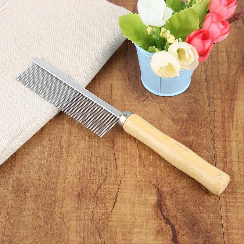 Wooden-Handle Pet Grooming Comb