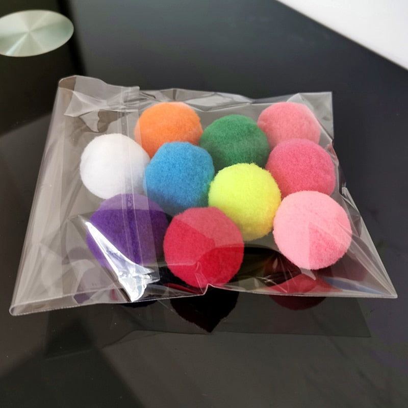 Colorful Plush Cat Play Ball