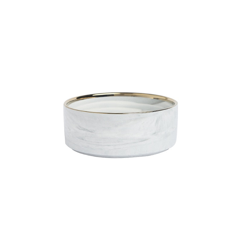 Marble-Style Ceramic Pet Bowl