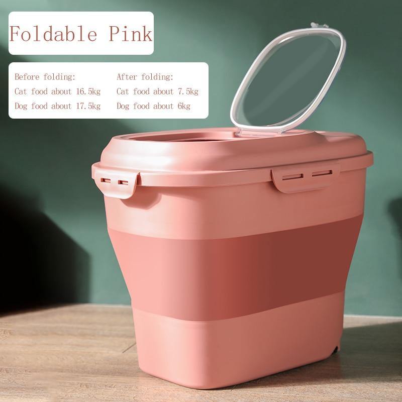 Foldable Pet Food Storage Bucket