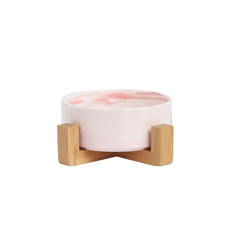 Marble-Style Ceramic Pet Bowl