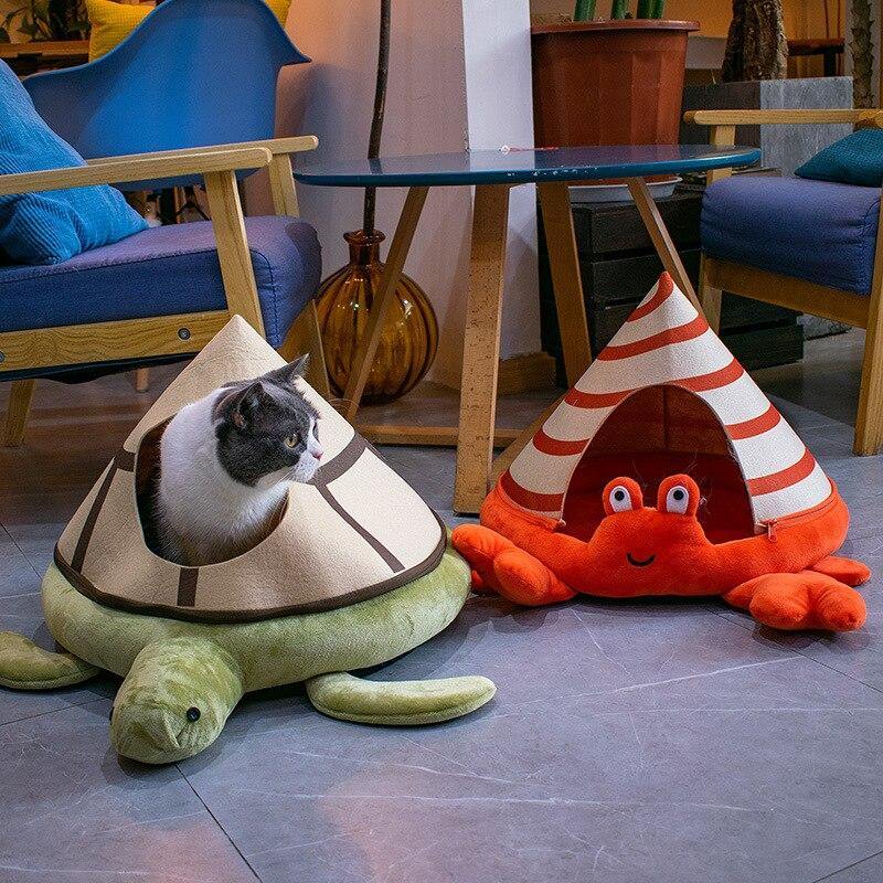 Sea Creature Covered Cat Bed
