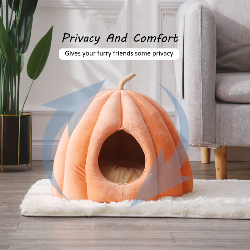 Pumpkin Cat Hideaway Bed