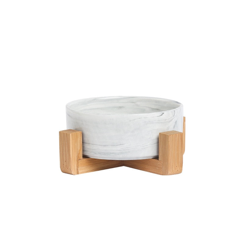 Marble-Style Ceramic Pet Bowl