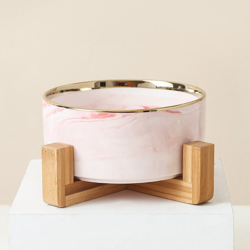 Marble-Style Ceramic Pet Bowl