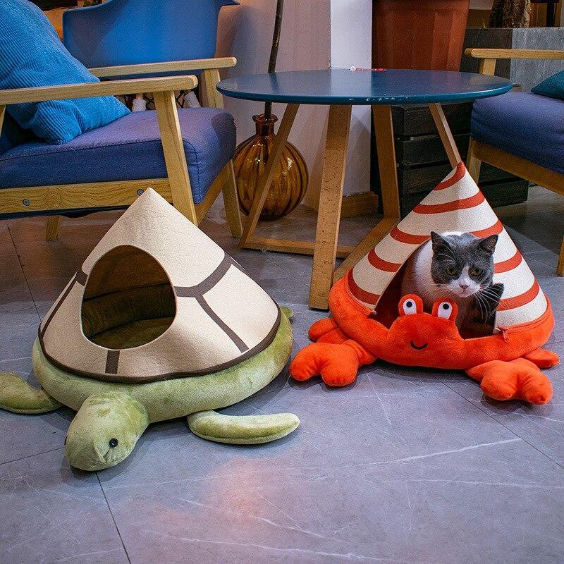 Sea Creature Covered Cat Bed