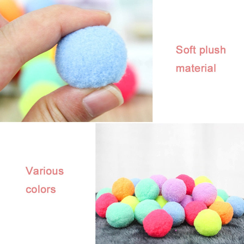 Colorful Plush Cat Play Ball
