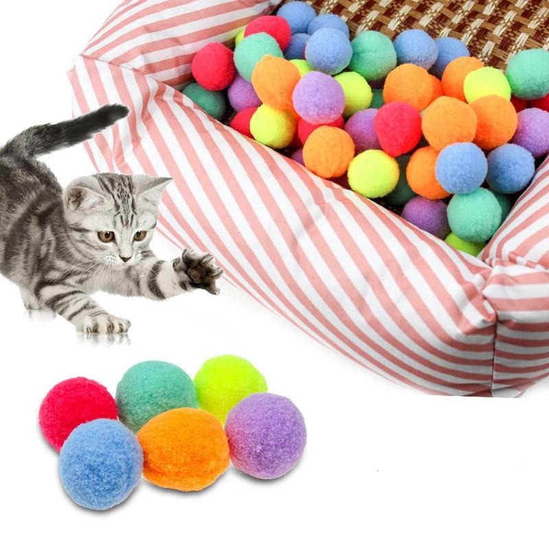 Colorful Plush Cat Play Ball