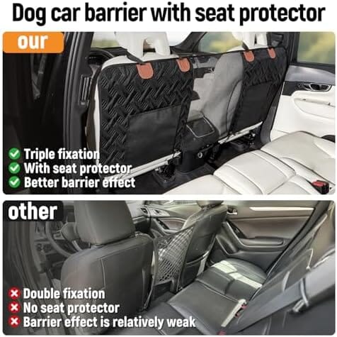 Car Pet Barrier with Mesh Organizer