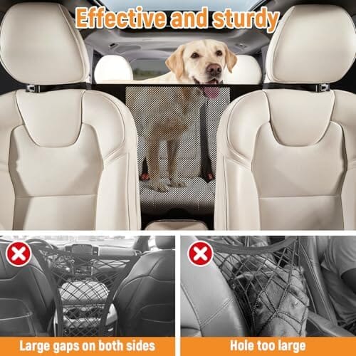 Car Pet Barrier with Mesh Organizer